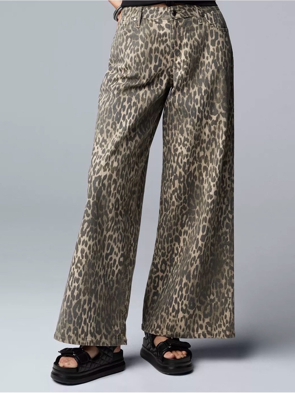 Simply Vera Vera Wang Wide Leg Pants- Leopard Print